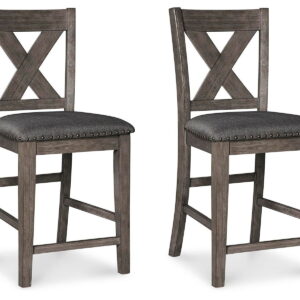 Caitbrook - Upholstered Barstool (Set of 2) - Gray