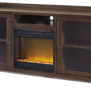 Starmore - 70" TV Stand With Glass/Stone Fireplace Insert - Brown