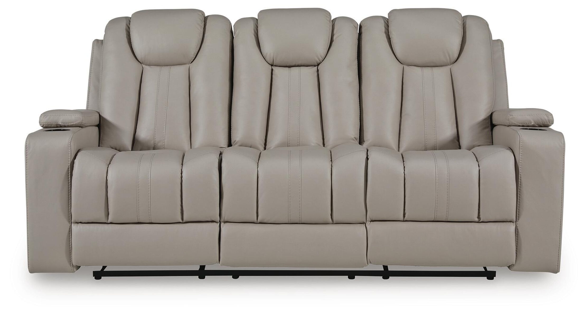 Elevate Edges - Reclining Sofa With Drop Down Table - Coin - Image 8