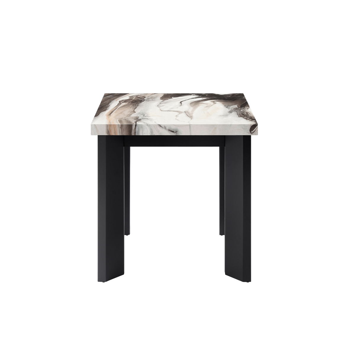 Strata - Faux Marble 3 Piece Occasional Set (1 Coffee & 2 End Tables) - Black / White - Image 5