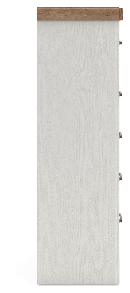 Savonport - Five Drawer Chest - White / Brown - Image 5