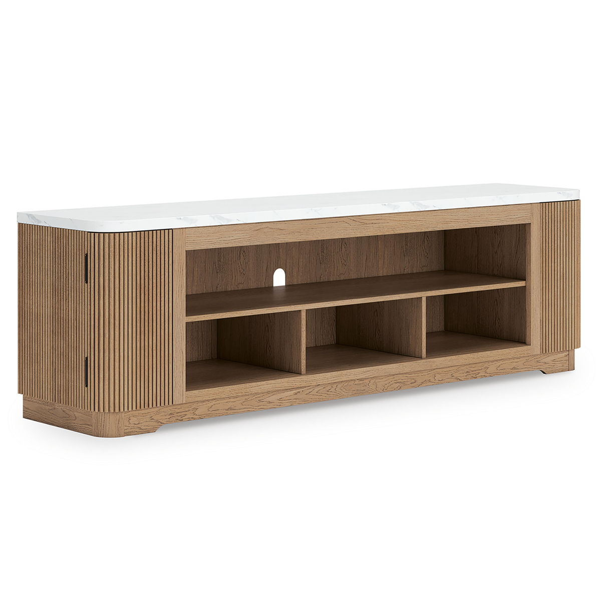 Camdill - XL TV Stand With Fireplace Option - Light Brown - Image 6