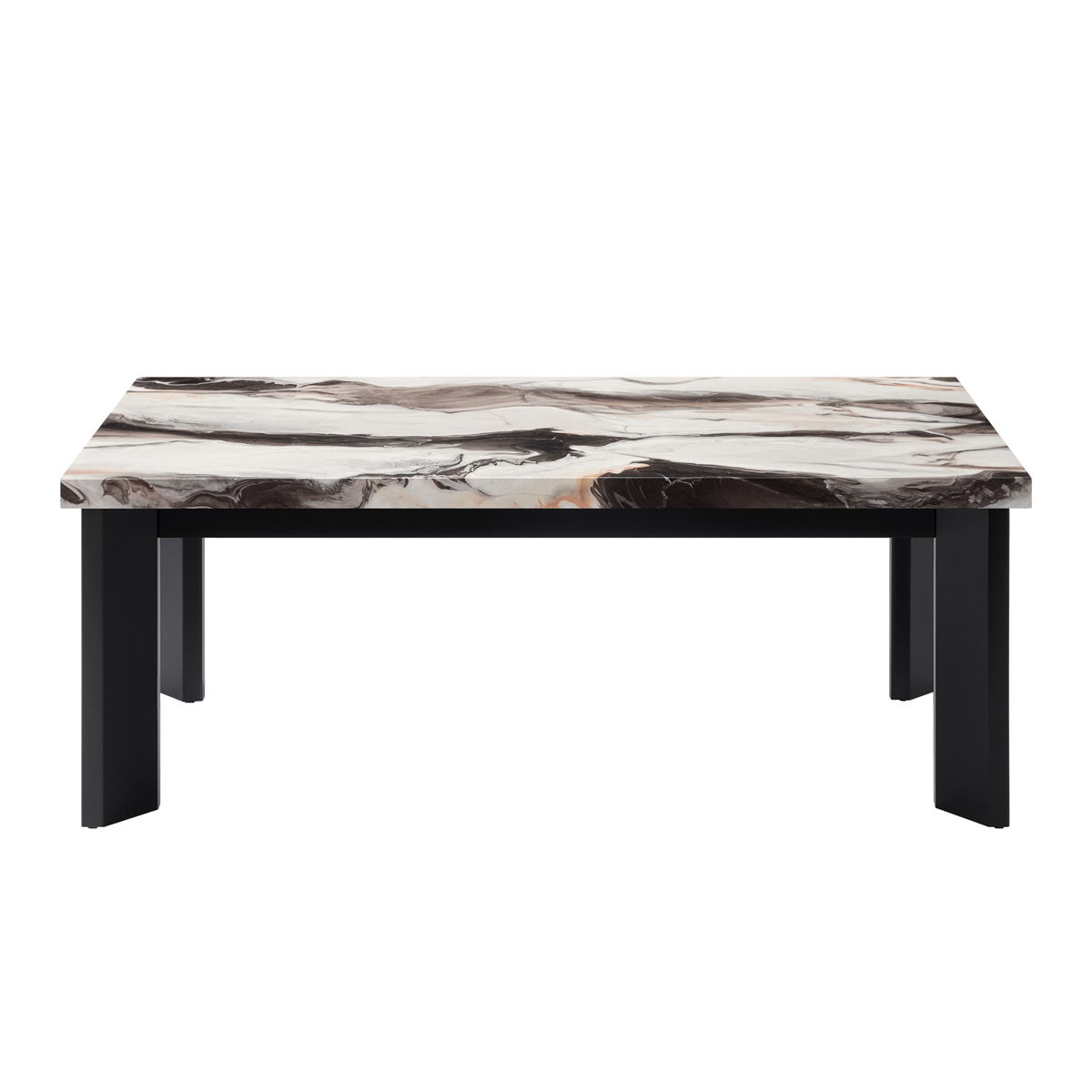 Strata - Faux Marble 3 Piece Occasional Set (1 Coffee & 2 End Tables) - Black / White - Image 9