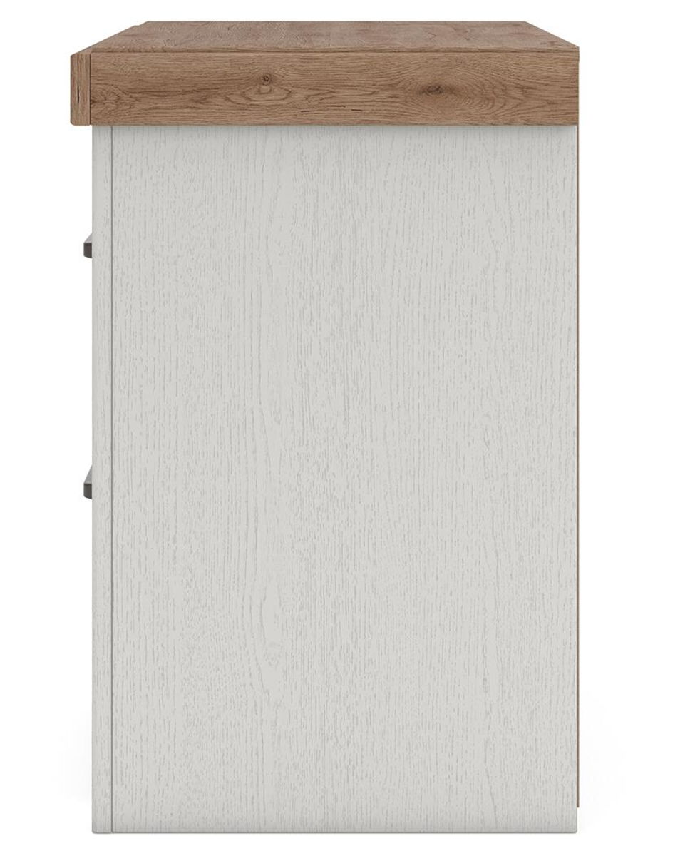 Savonport - Two Drawer Night Stand - White / Brown - Image 10