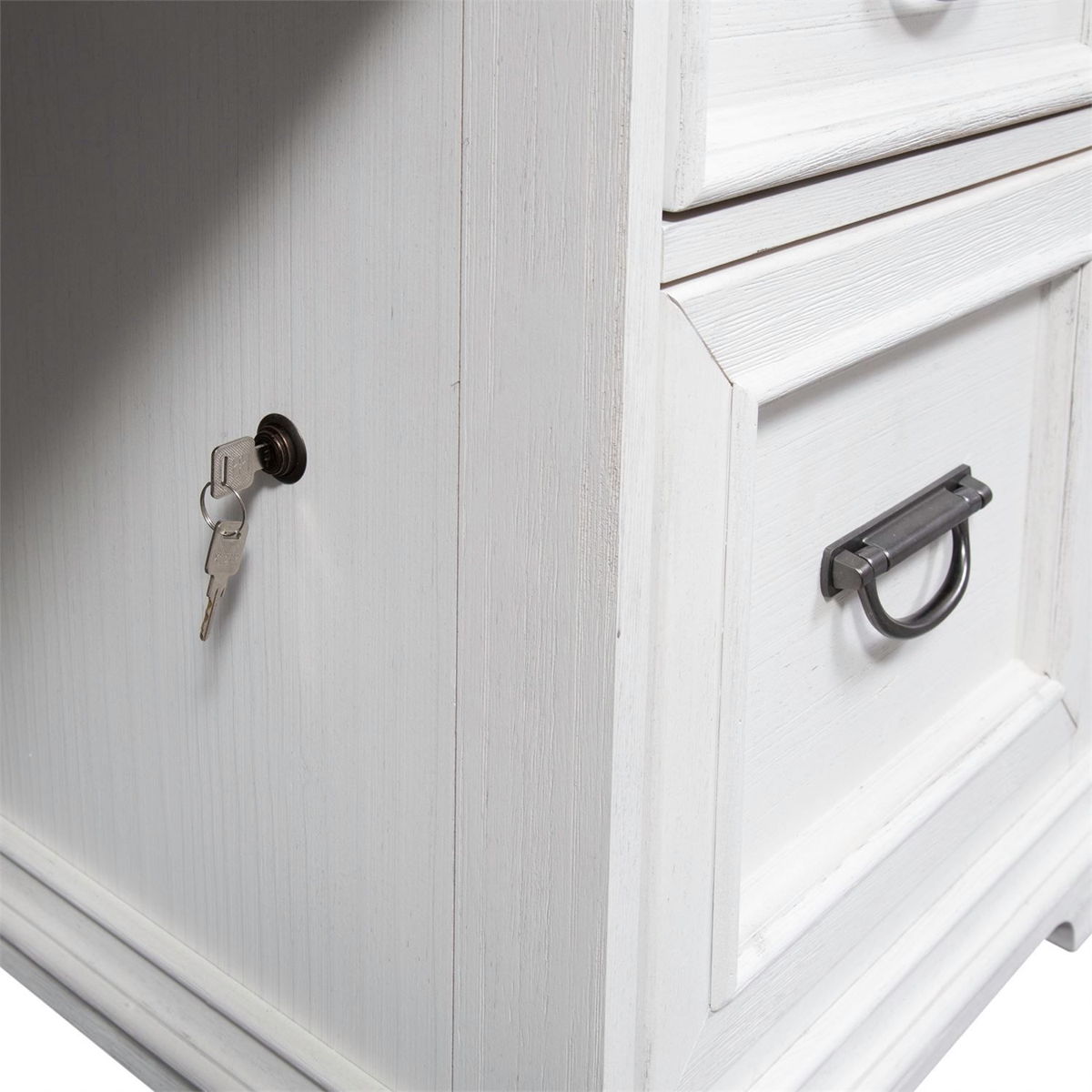 Allyson Park - Credenza - Wirebrushed White / Charcoal - Image 2