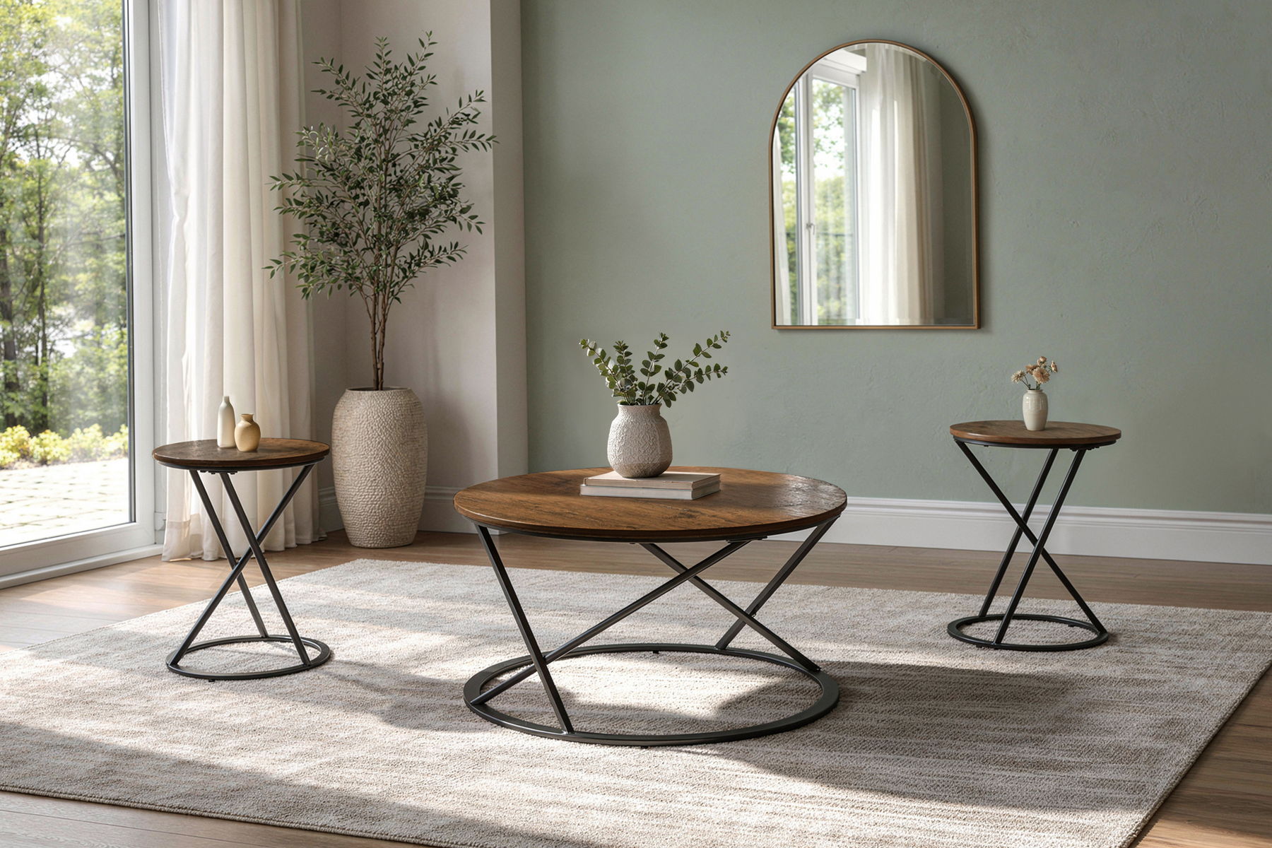 Emery - 3 Piece Occasional Set (1 Coffee & 2 End Tables) - Brown - Image 2