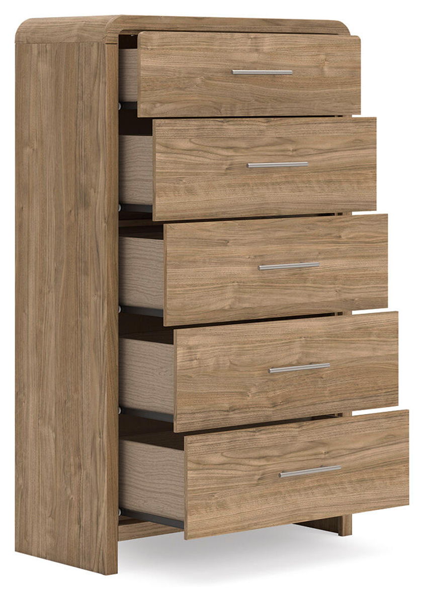 Gramburg - Five Drawer Chest - Warm Natural Brown - Image 10