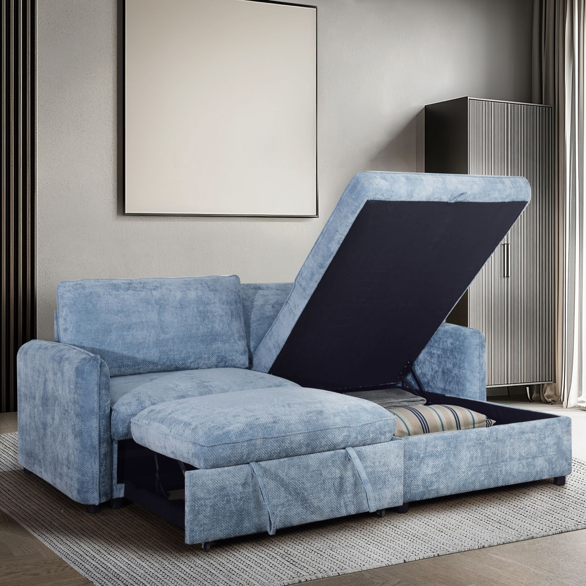 Finn - 2 Piece Sectional (LAF Sofa/Chaise) - Blue - Image 6