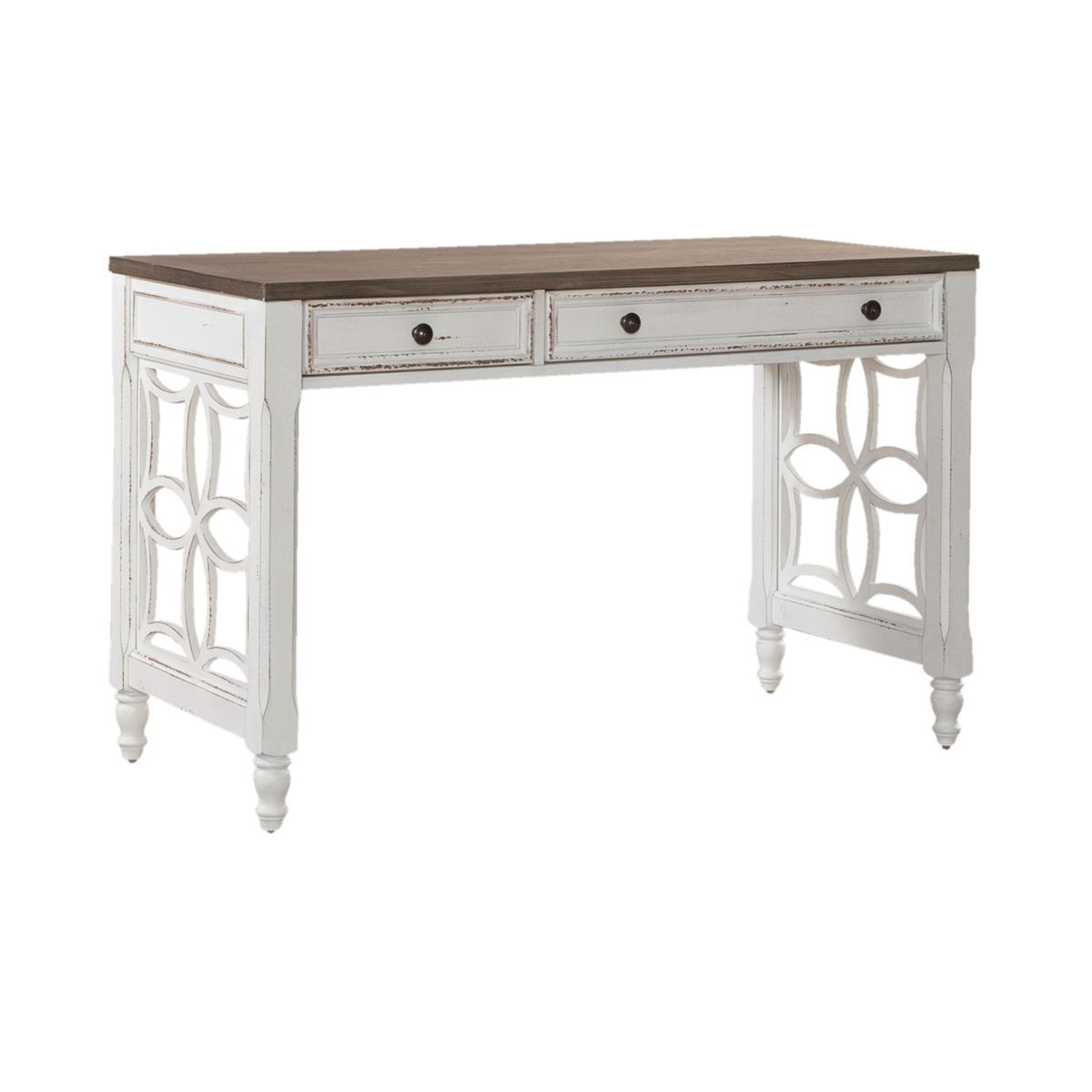 Magnolia Manor - L Writing Desk - Antique White - Image 3