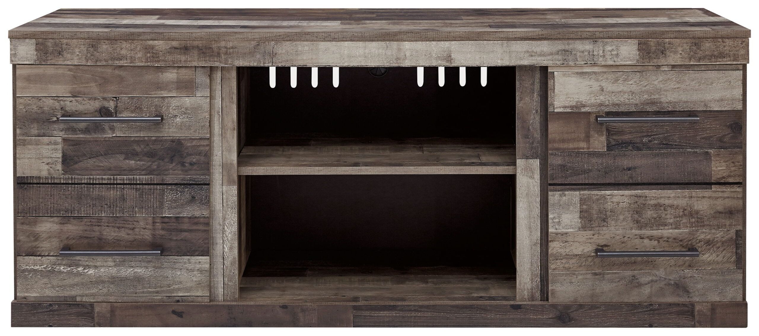 Derekson - LG TV Stand w/Fireplace Option - Multi Gray - Image 8