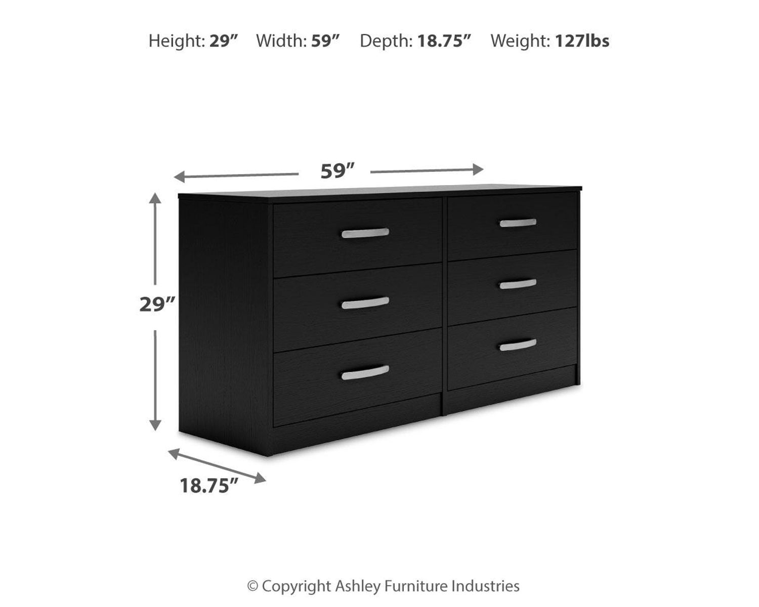 Finch - Six Drawer Dresser - 29'' Height - Black - Image 10