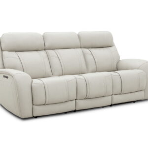 Moorehead - 3P Sofa (Zero Gravity, Drop Down Table With Lights, Wireless Charger And Two Cupholders) - Kona-White