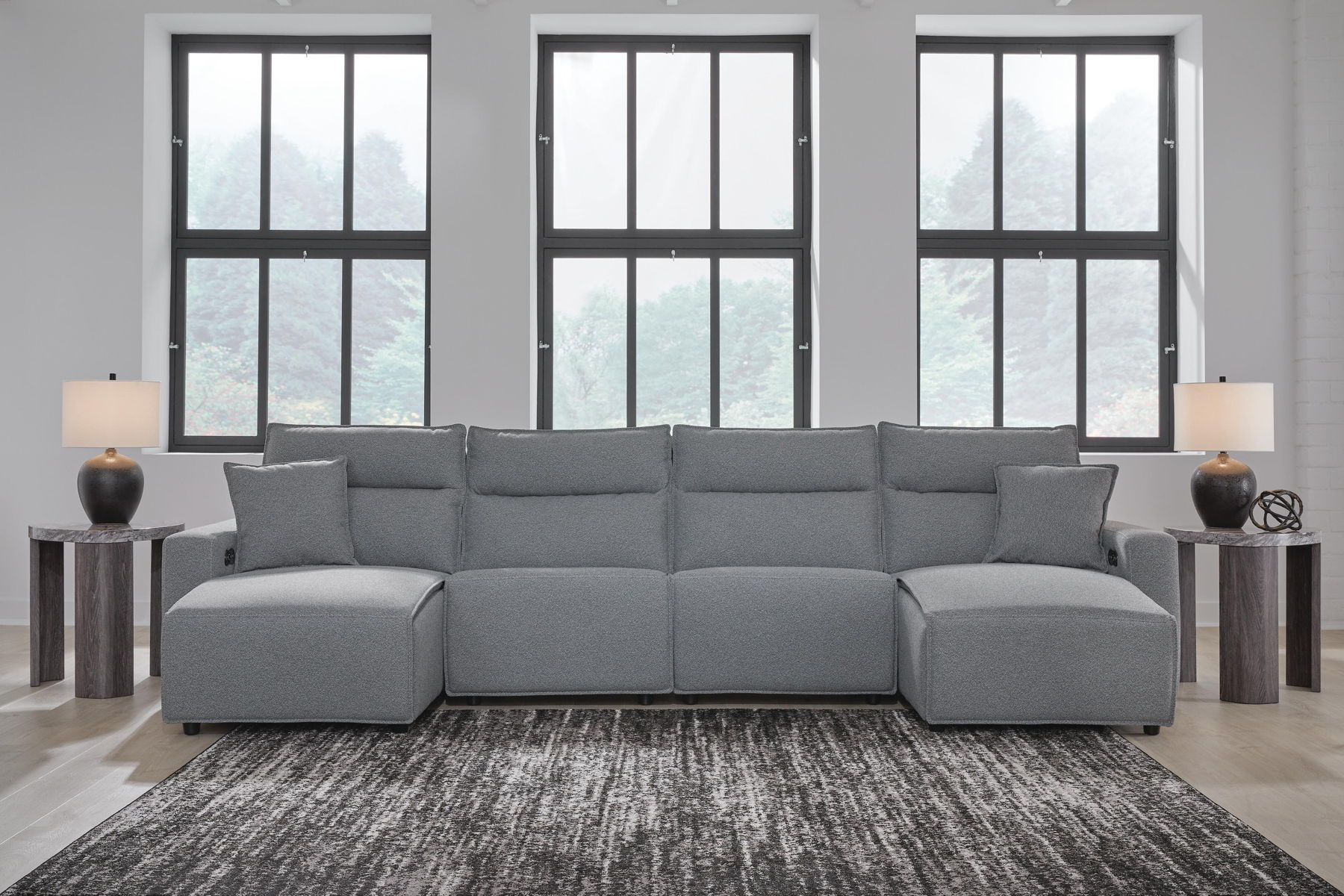 Modmax II - Reclining Sectional - Salt And Pepper - Image 47