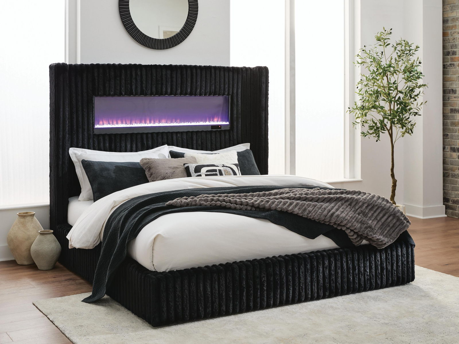 Tayleena - Upholstered Bed With Fireplace And Wireless Audio - Image 6