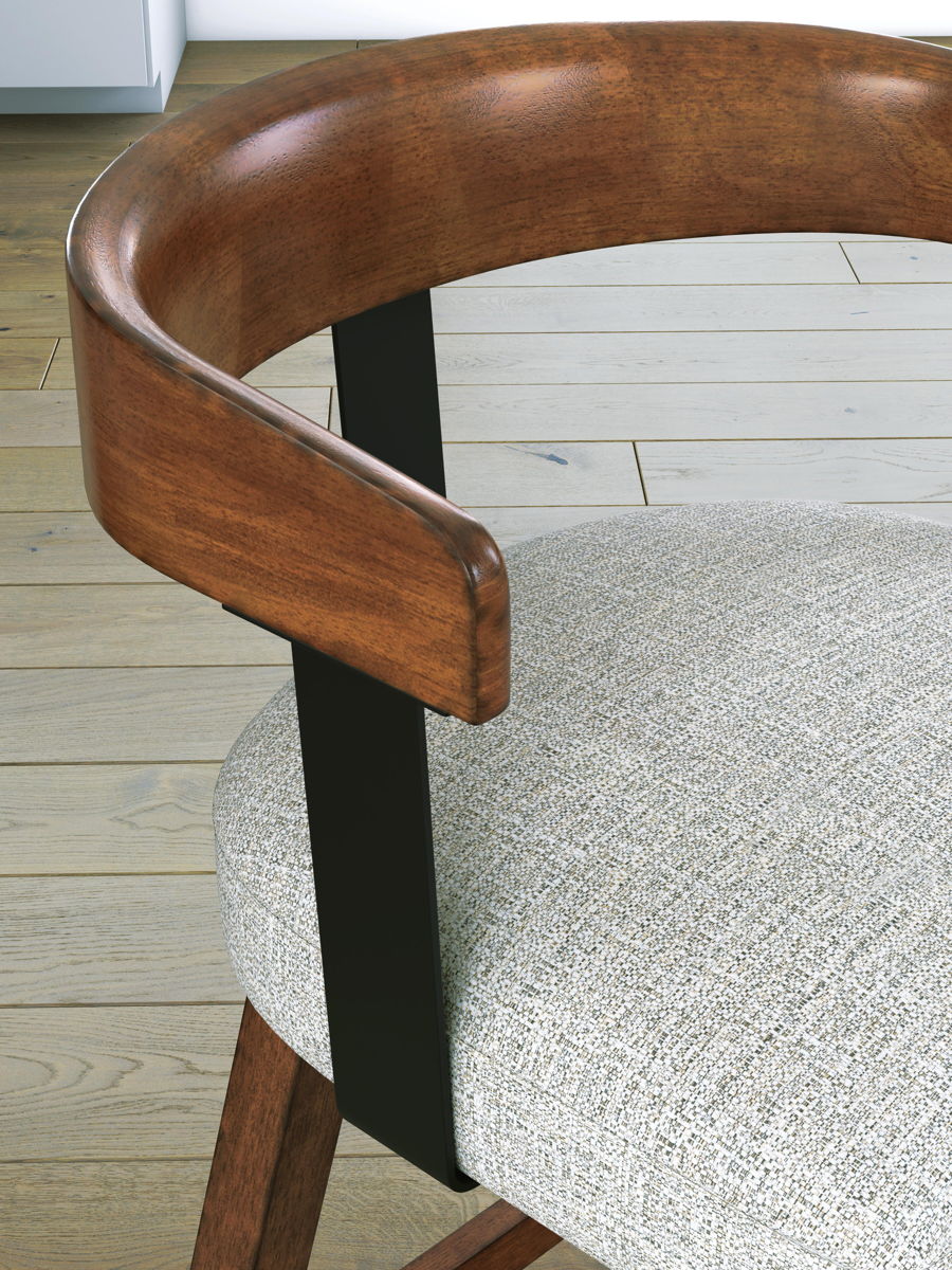 Ralene - Upholstered Swivel Barstool (Set of 2) - Medium Brown - Image 6