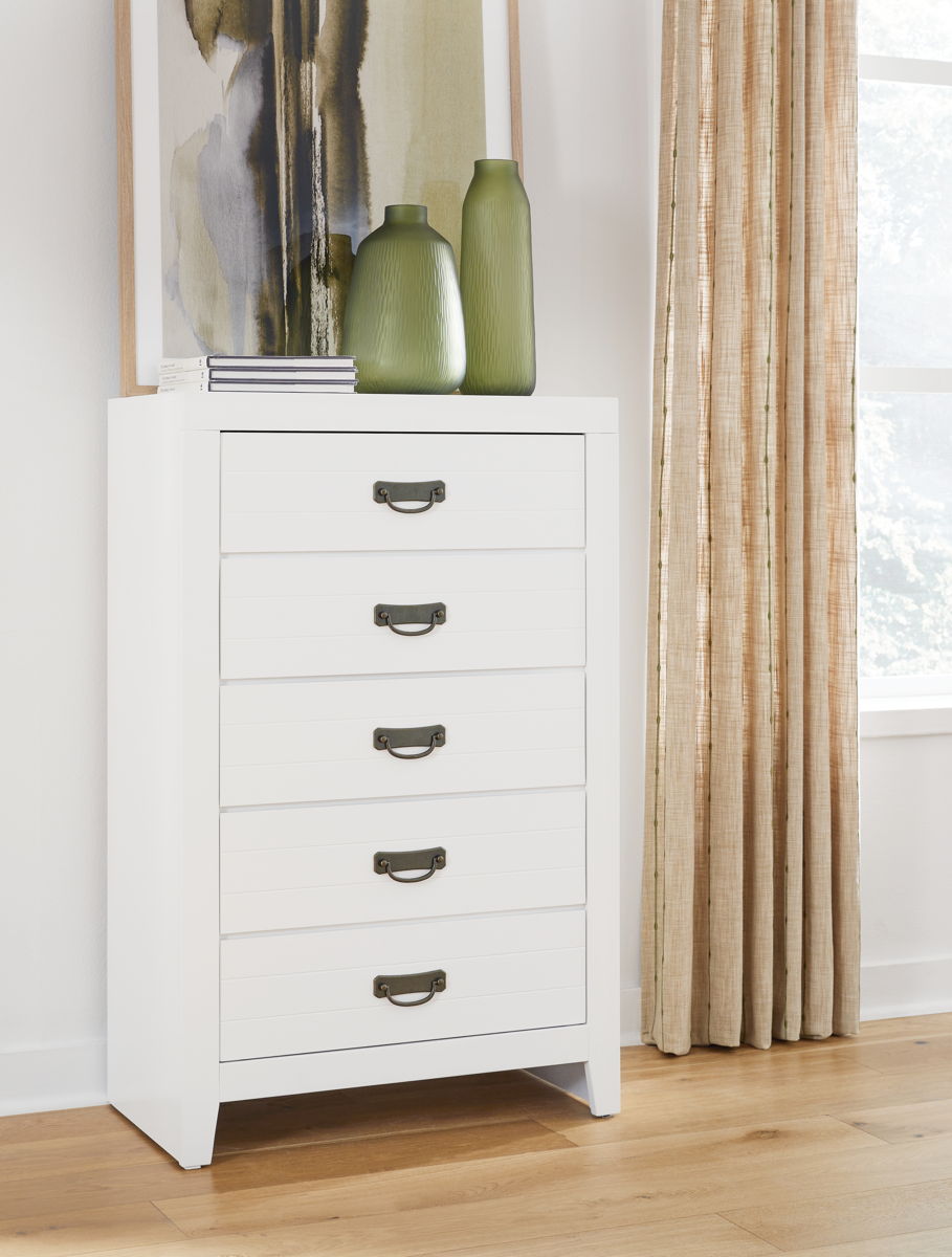 Binterglen - Five Drawer Chest - White - Image 6