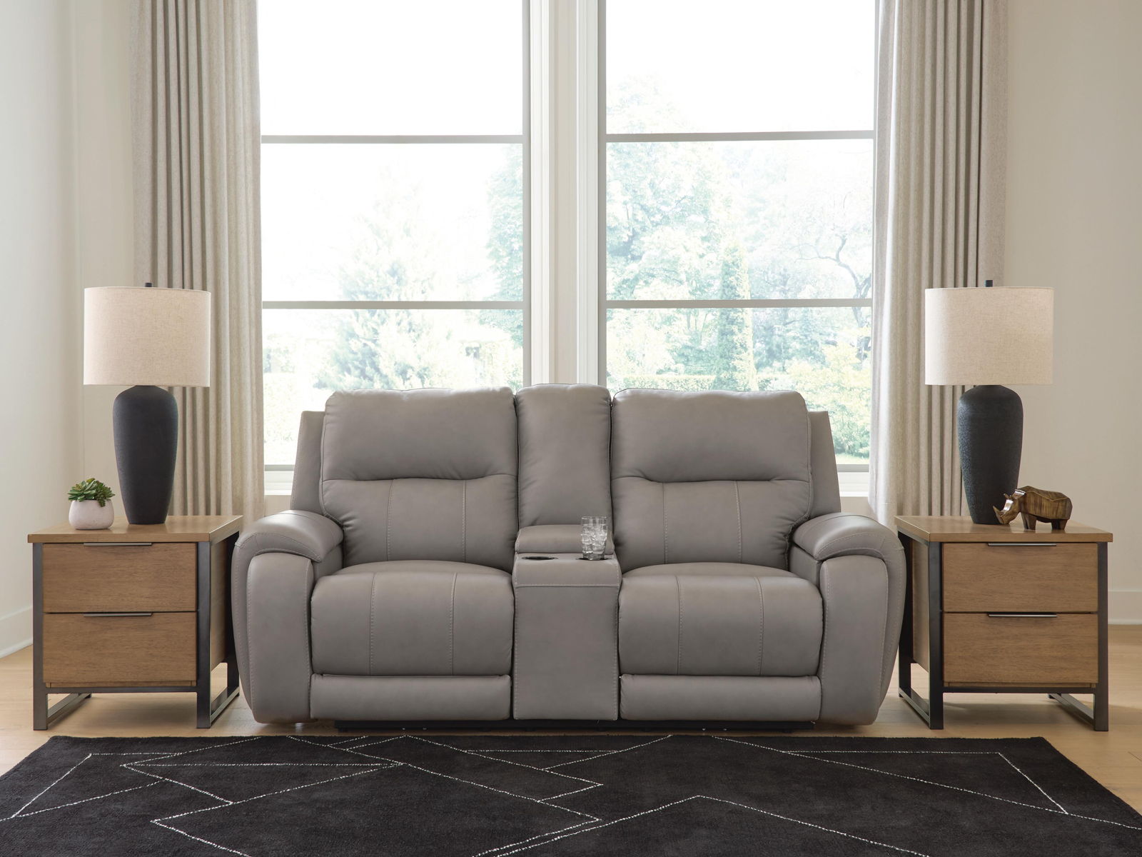 Real Moments - Power Reclining Loveseat With Audio Seating - Ash - Image 10