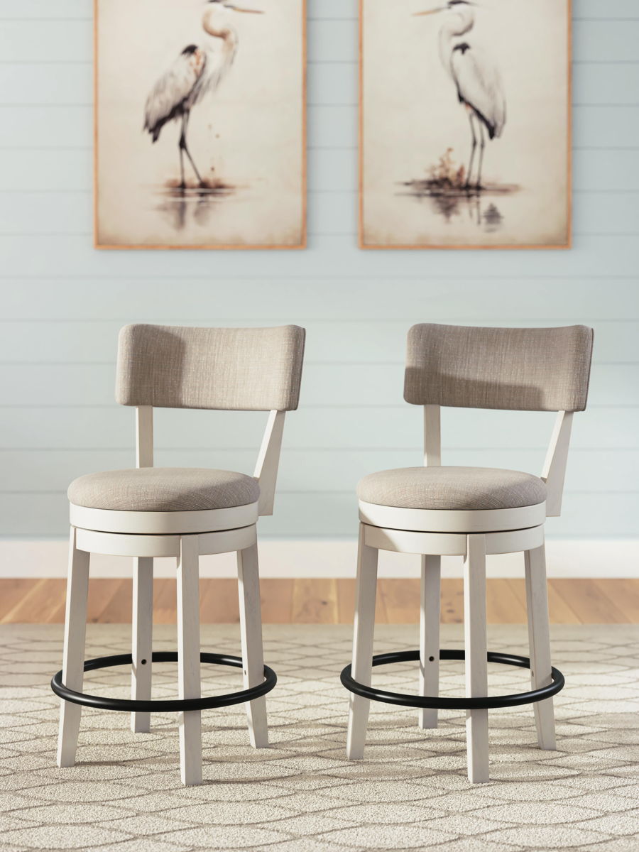 Robbinsdale - Upholstered Swivel Barstool (Set of 2) - Antique White - Image 6