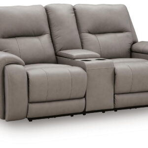 Real Moments - Power Reclining Loveseat With Audio Seating - Ash