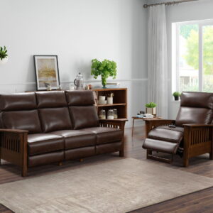 Artisan - Power Recliner-With Power Headrest - Dark Brown