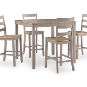 Harperfeld - Dining Room Counter Table Set (Set of 5) - Natural / Gray