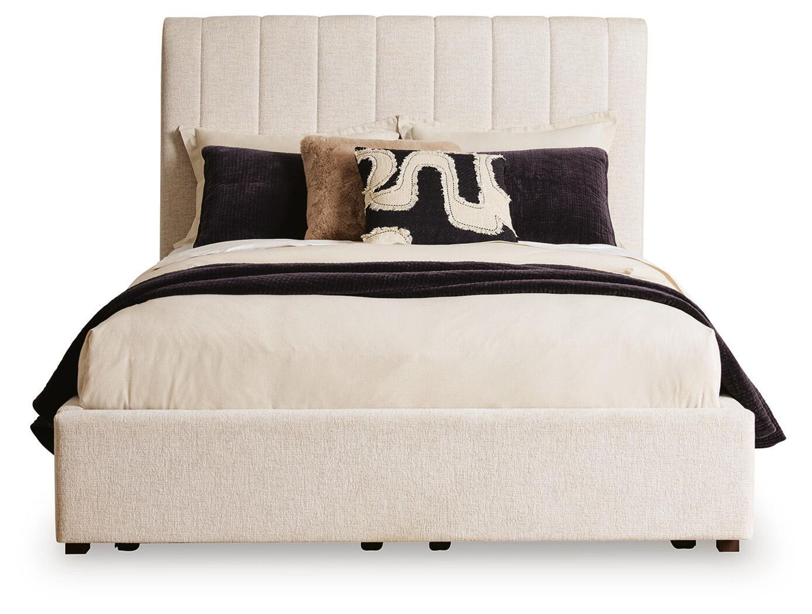 Shoralli - Queen Upholstered Storage Bed - Beige - Image 3