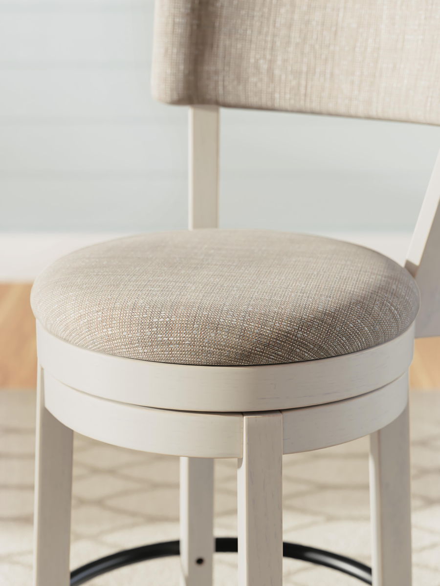 Robbinsdale - Upholstered Swivel Barstool (Set of 2) - Antique White - Image 7