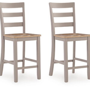 Harperfeld - Barstool (Set of 2) - Natural / Gray