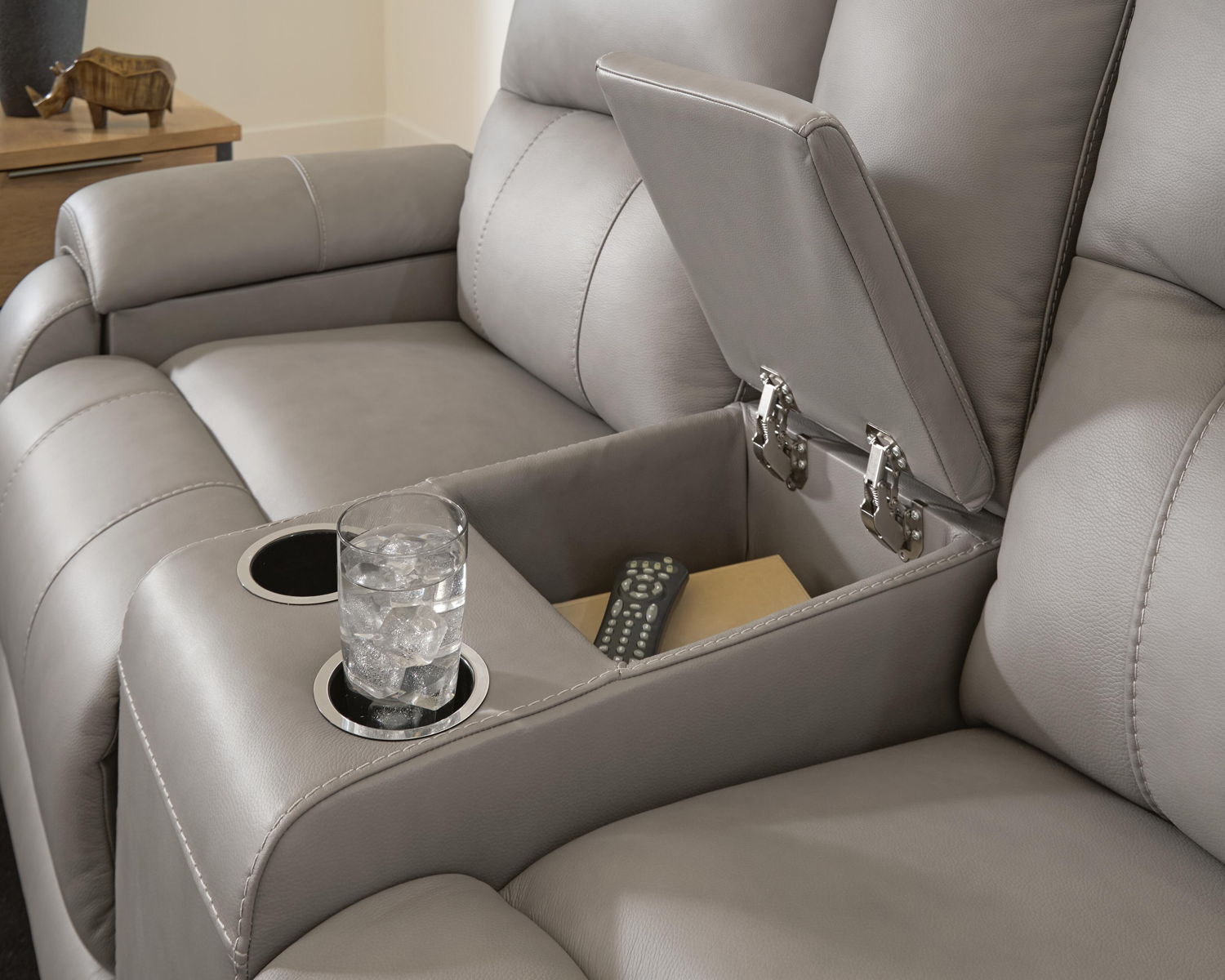 Real Moments - Power Reclining Loveseat With Audio Seating - Ash - Image 2
