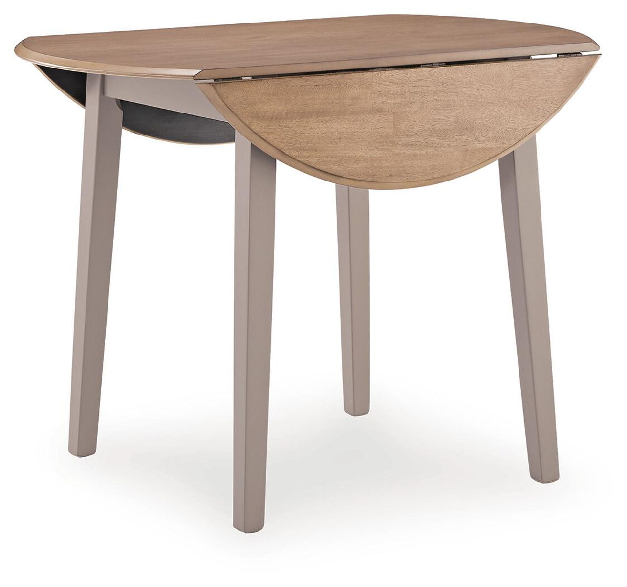 Harperfeld - Round Dining Room Drop Leaf Table - Natural / Gray - Image 2