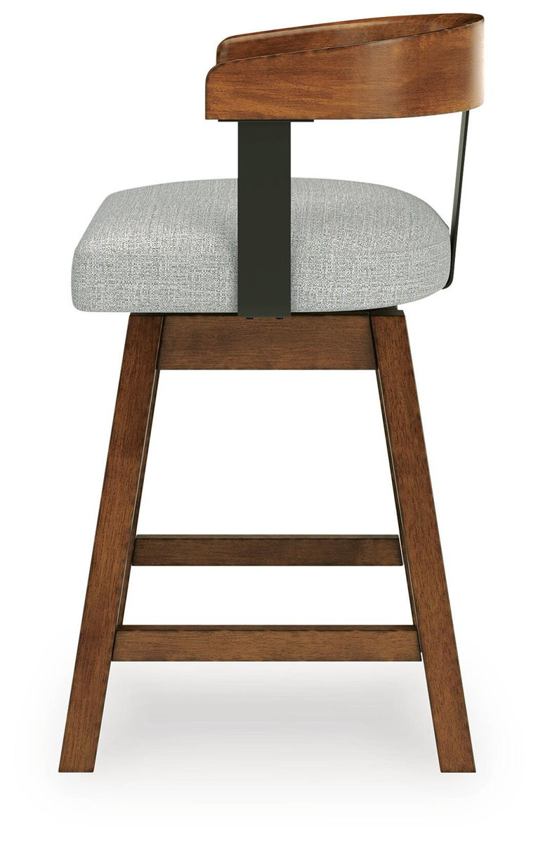 Ralene - Upholstered Swivel Barstool (Set of 2) - Medium Brown - Image 9