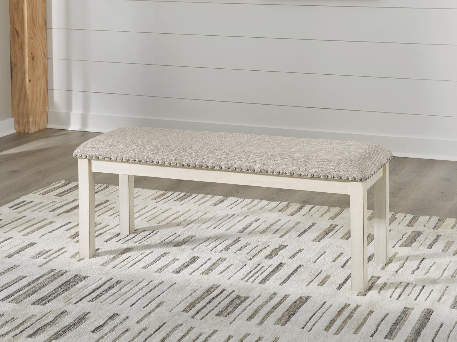 Robbinsdale - Large Upholstered Dining Room Bench - Antique White - Image 4