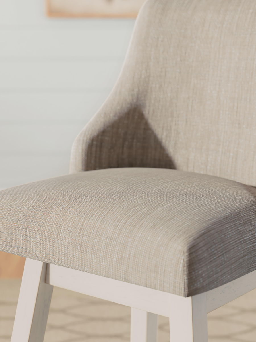 Robbinsdale - Upholstered Swivel Curved Back Barstool (Set of 2) - Antique White - Image 7