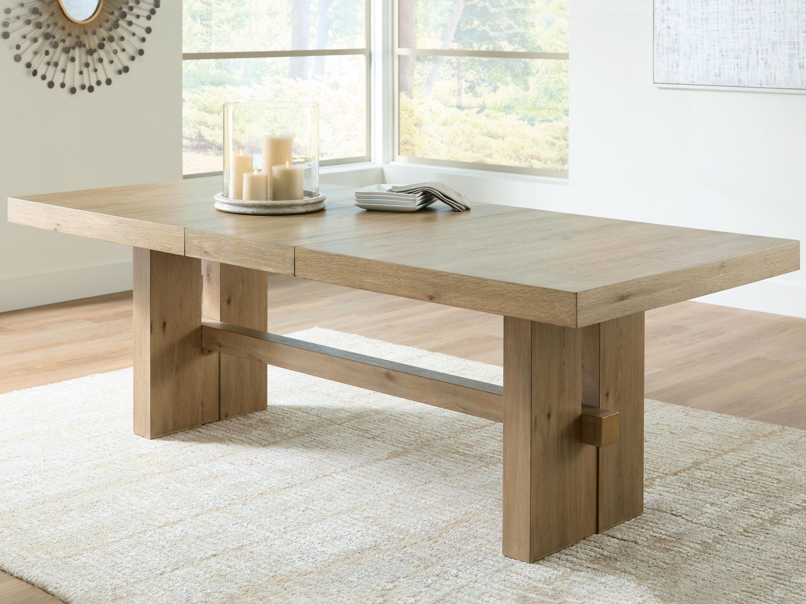 Lasinger - Rectangular Dining Room Extension Table - Light Brown - Image 5