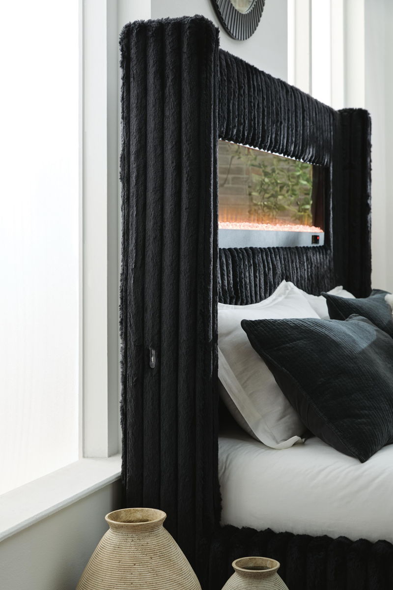 Tayleena - Upholstered Bed With Fireplace And Wireless Audio - Image 10