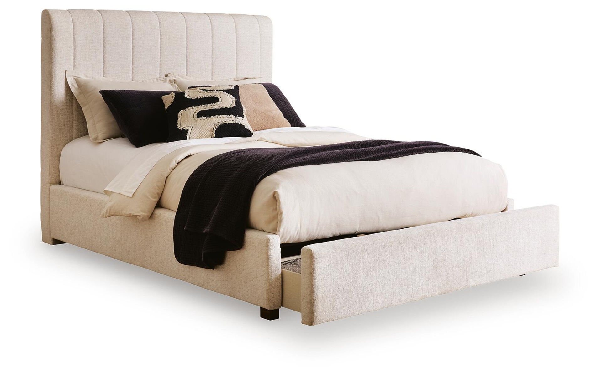 Shoralli - Queen Upholstered Storage Bed - Beige - Image 4