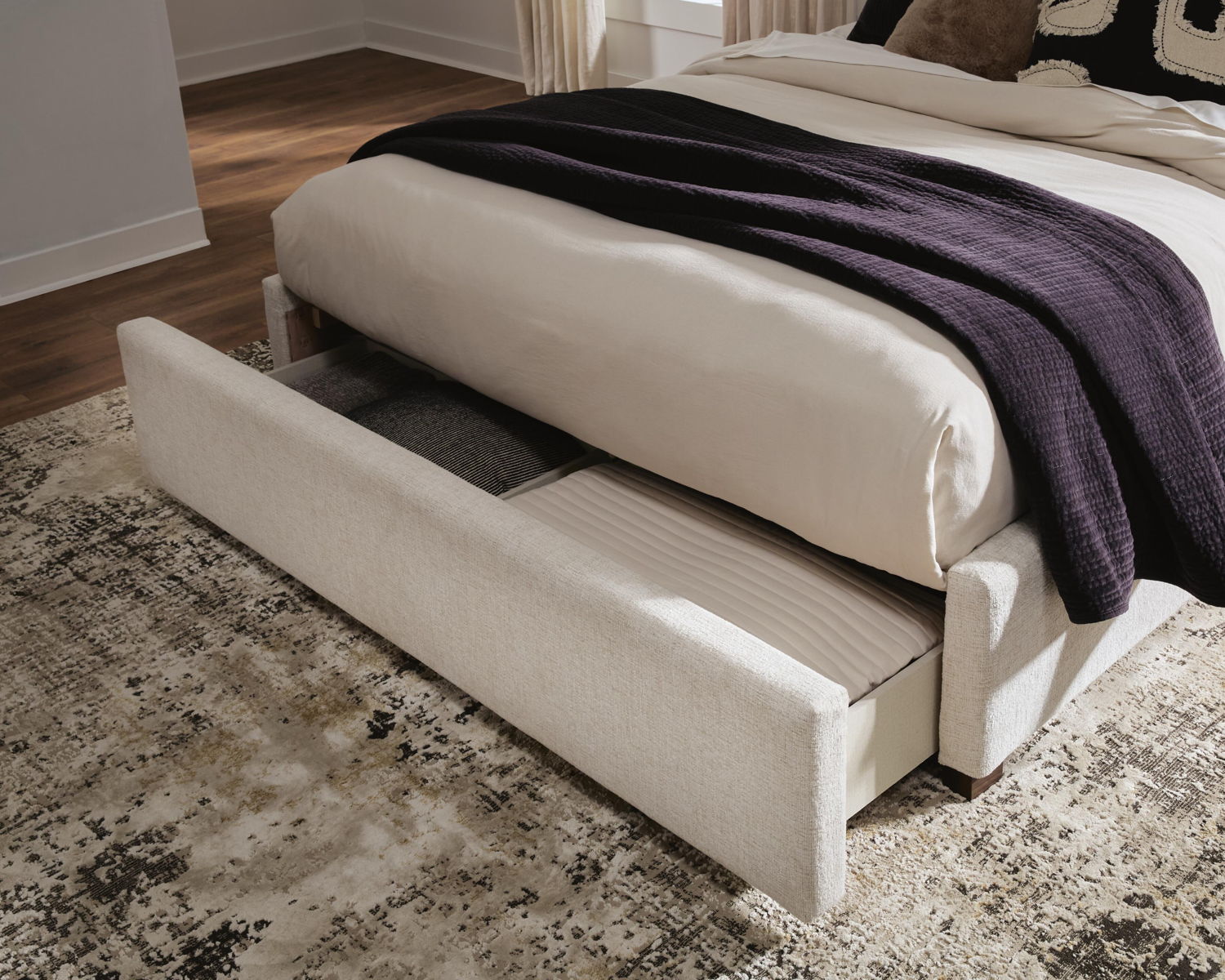 Shoralli - Queen Upholstered Storage Bed - Beige - Image 6