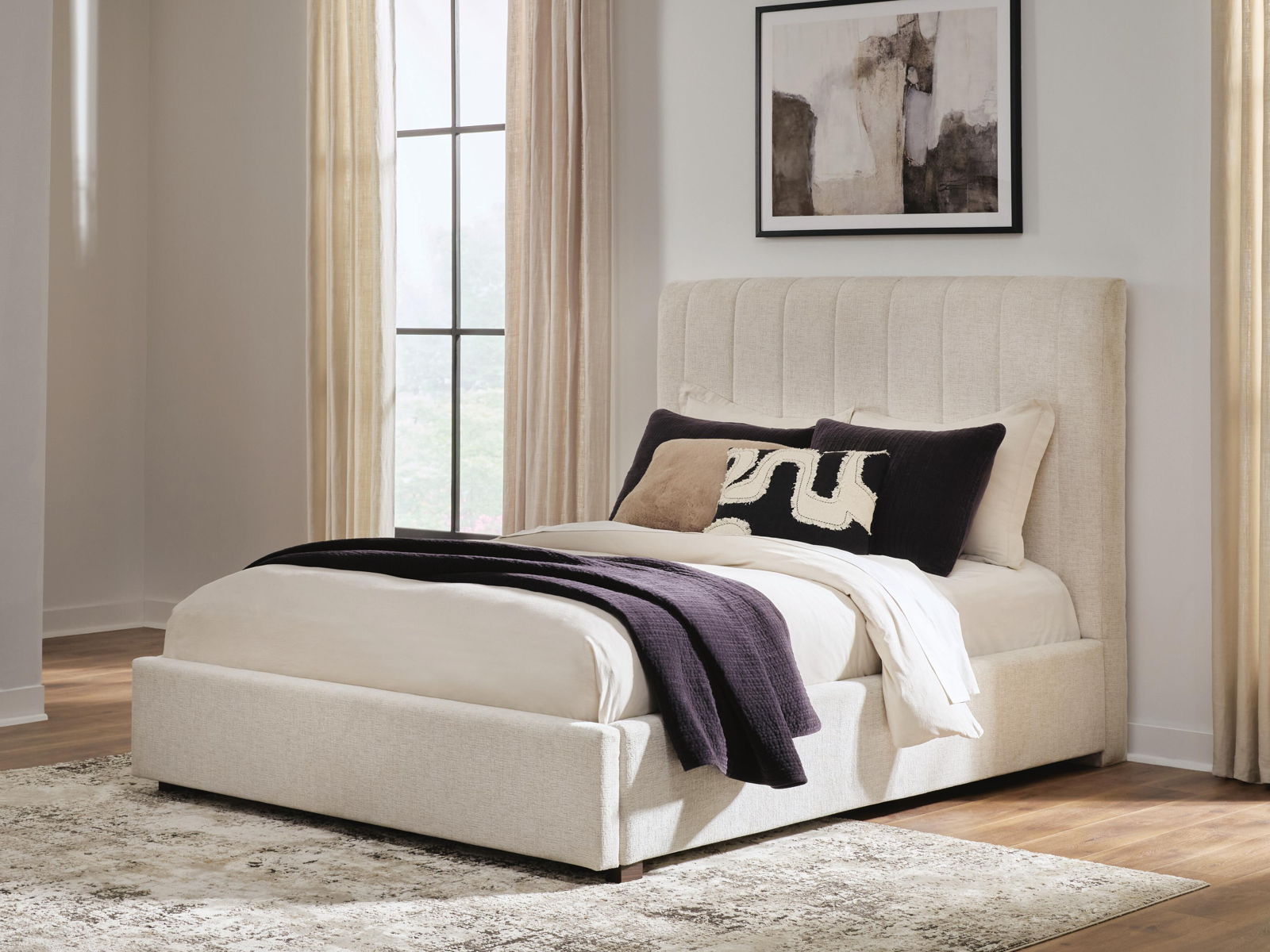 Shoralli - Queen Upholstered Storage Bed - Beige - Image 2