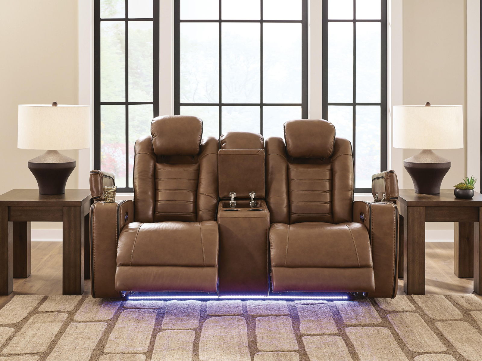 Gruaro - Power Reclining Loveseat With Console / Adjustable Headrest - Amber - Image 11