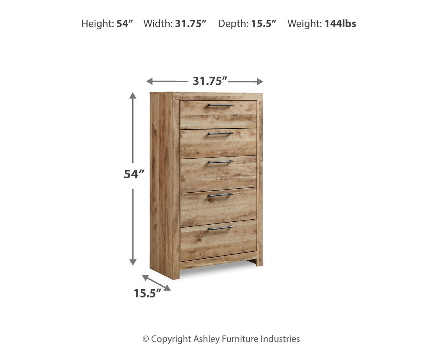 Hyanna - Five Drawer Chest - Tan Brown - Image 8