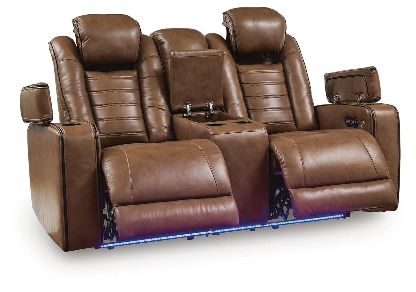 Gruaro - Power Reclining Loveseat With Console / Adjustable Headrest - Amber - Image 9