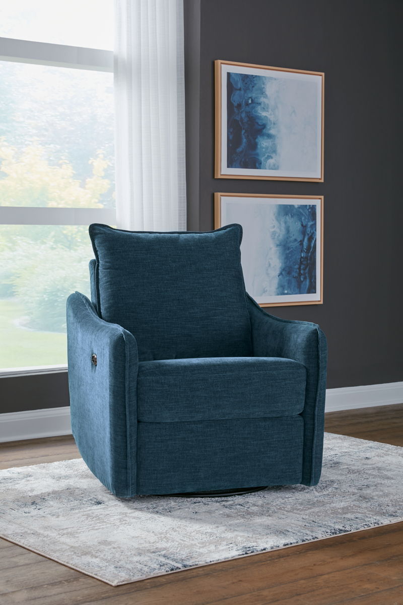 Mcburg - Swivel Power Recliner - Navy - Image 5