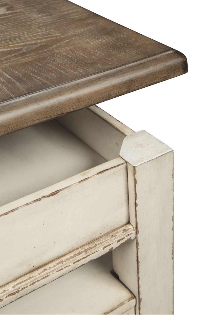 Realyn - Lift Top Cocktail Table - White / Brown - Image 11