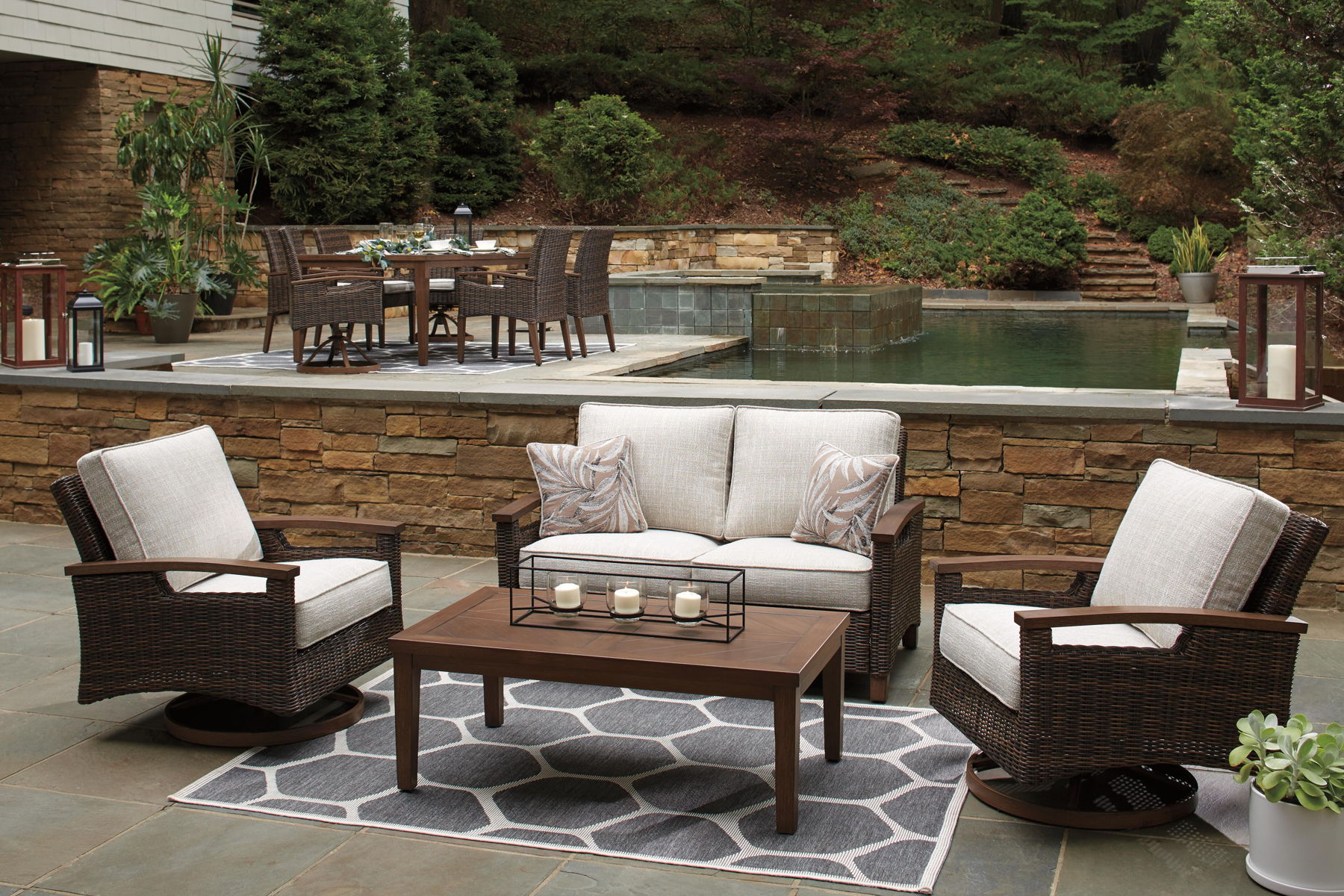 Paradise Trail - Loveseat w/Cushion - Medium Brown - Image 10