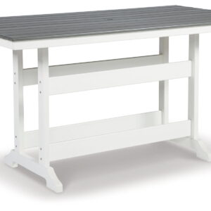 Transville - RECT COUNTER TABLE W/Umb OPT - Gray / White