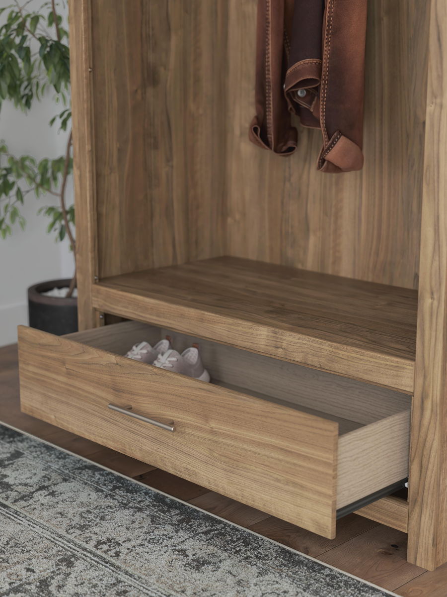 Dovander - Hall Tree With Storage Bench - Brown - Image 3