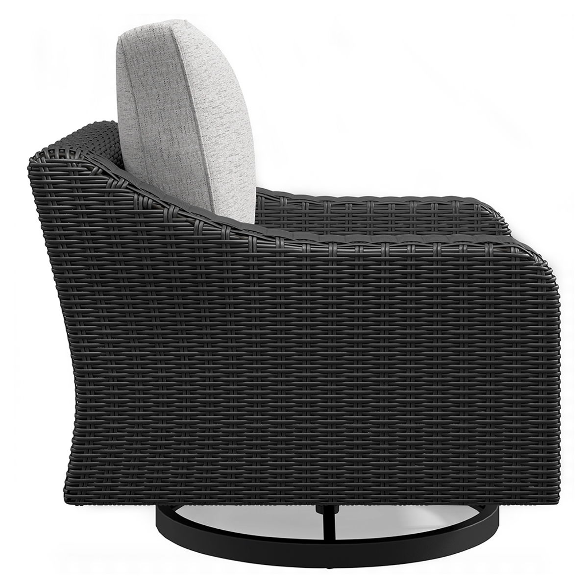 Beachcroft - Swivel Lounge Chair - Black / Light Gray - Image 5