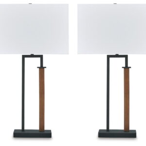 Voslen - Metal Table Lamp (Set of 2) - Black / Brown