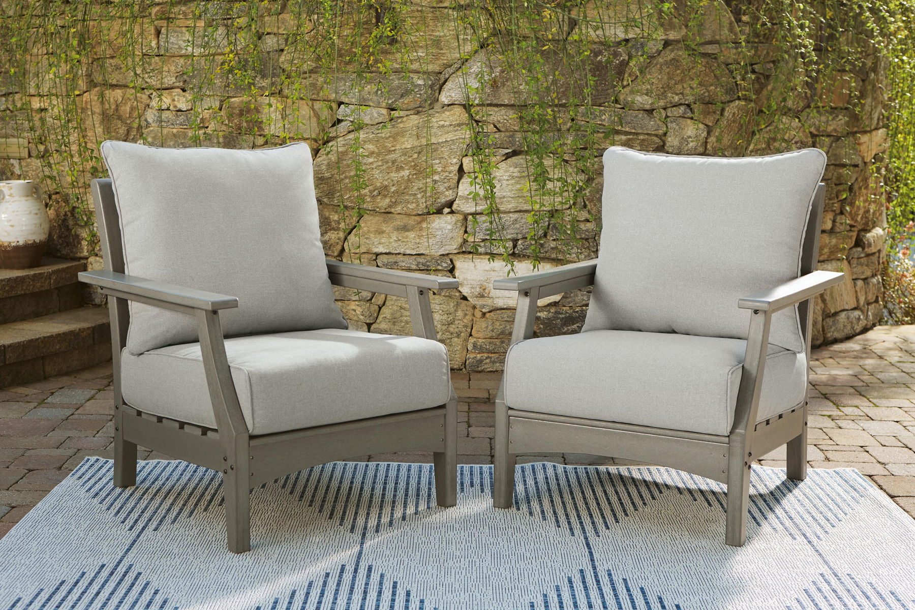 Visola - Lounge Chair w/Cushion (Set of 2) - Gray - Image 8