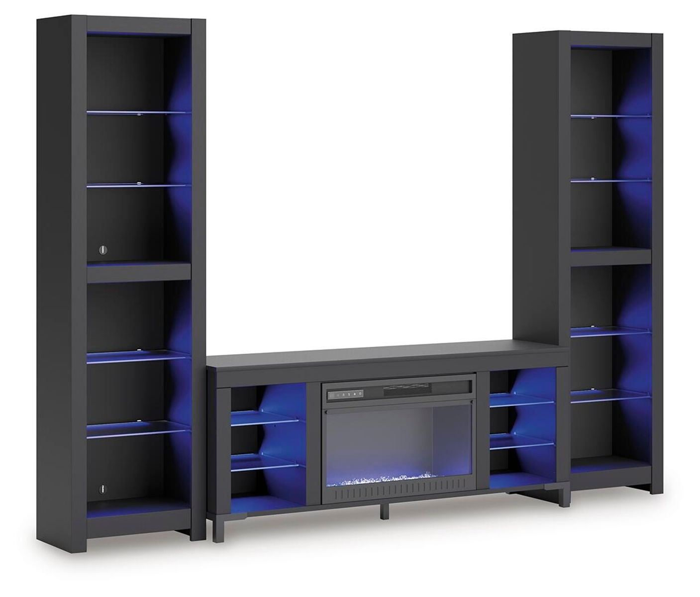 Cayberry - 3-Piece Entertainment Center With Electric Fireplace - Black - Image 10